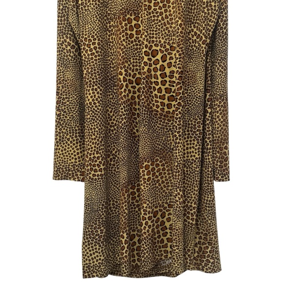 Norma Kamali Leopard Animal Print Side Ruched Midi Dress Jersey Comfort XXL - Picture 8 of 12